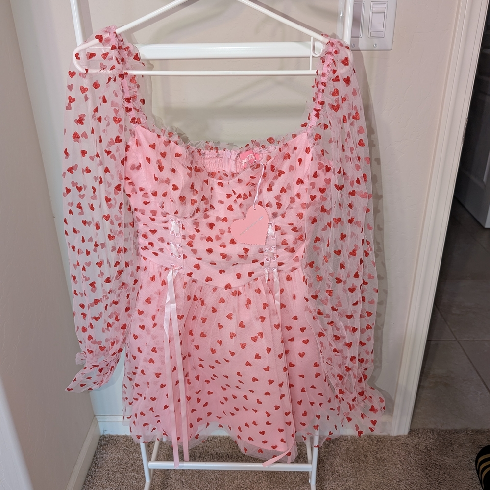 Dolls Kill Pink Heart Dress